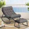 product-fancy-396ba68c-7bcc-4447-a580-ec51922ee6aa Oversized Rocking Chair with Cushion • Comfy Egg Glider Rocking Chairs Indoor with Footrest • Outdoor Patio Lounge Chair Rocker Chairs for Living Room Bedroom Balcony Porch