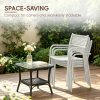HARAISEDK Patio Dining Chairs Set Of 4/6 Stackable Ergonomic Rattan Armchairs All Weather Powder Coated Metal Frame Garden, Balcony, Poolside White/Gray
