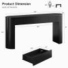 product-fancy-399e63e7-1c64-4a26-a043-5ed4d92c3ee4 63"/55 Inch Console Table with 2 Drawers, Fluted Entryway Tables with Storage, Sofa Table Behind The Couch, Hallway Tables, Mid-Century Modern Foyer Table for Entryway, Hallway, Living Room, Walnut/Black/Natural White