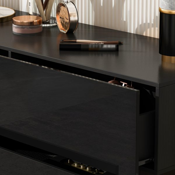 product-fancy-3a1351f0-078f-4264-9a97-6bb1d0197faa Contemporary Glossy Dresser Storage Unit Featuring Six Drawers, a Wooden Double-Layer Shiny Chest Suitable for Bedrooms And Living Rooms, Designed with Simplicity And Elegance