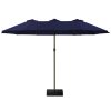 product-fancy-3a3a1866-d963-4afb-935b-349140c90aa1 15-foot Long Rectangular Large Outdoor Patio Umbrella, Includes Base, Double Table Umbrella With A Crank Handle, Market Umbrella - UV Resistant, Heavy-duty Pool Umbrella, Suitable For Lawns, Backyards, And Gardens.