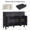 product-fancy-3a431307-8e97-489b-bf25-28d55fbe3fb9 Farmhouse 48 Inch Buffet Cabinet with Storage, 48 Inch Sideboard with 2 Drawers And 3 Doors - Wood Coffee Bar Cabinet with Adjustable Shelves for Kitchen, Dining Room, Living Room