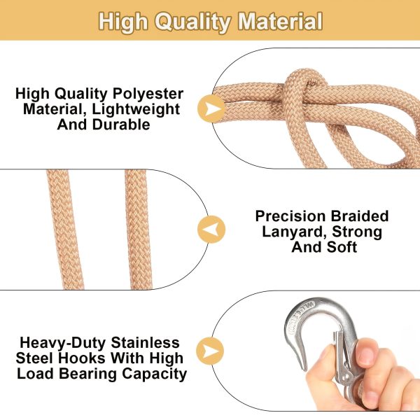 product-fancy-3a55b750-1361-4089-bfbe-ce44923b6061 2pcs 23.62inch Hammock Hanging Ropes with Locking Carabiners, for Hanging Installation, Hammock Swing Hanging Ropes, Adjustable Ropes, Suitable for Swings and Hammocks