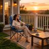 product-fancy-3ab115c4-328e-49c5-b8f0-4fa7bcd13e36 Extra Large Camping Folding Chair with Organizer Bag, Side Mesh Bag, Mesh Cup Holder And Sporting Goods Bag, Suitable for Lawn, 500 Lbs. Weight Capacity