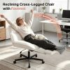product-fancy-3ad52238-cc28-4a7d-a492-3a6fdd3c784a Vanity Chair with Footrest, Teddy Fleece Vanity Chair, Height Adjustable Swivel Desk Chair, 90°-120° Recline, with Wheels, for Bedroom, Home Office, Makeup