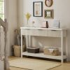 product-fancy-3adfa6cc-6e03-4abb-a21d-319c29ab2ece 51 IN Fluted Console Table with 3 Drawers, Modern Entryway Table with Metal Handles, Sturdy Solid Wood Design, Hallway Table with Storage, for Living Room And Hallway