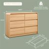 product-fancy-3b0a8d56-22a1-4808-95b9-27ba4d4ebd43 Modern Bedroom Drawer Dresser, Curved Profile Design Drawer Cabinet, Wooden Mid-Century Style Storage Dresser, for Bedroom And Living Room, Natural Oak