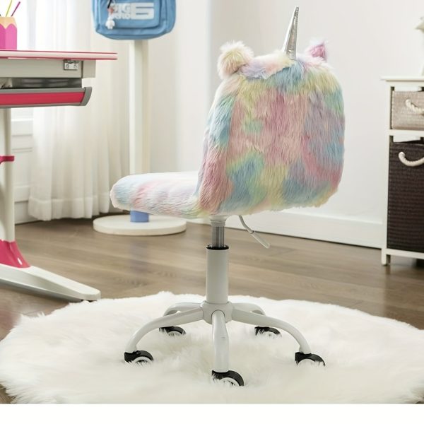 product-fancy-3b3f53e6-76a2-4b42-a501-3245f17c8000 1pc a White Rotating Office Chair, a Sporty Chair, a Vibrant Chair, And an Adorable Animal-Themed Computer Chair