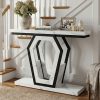 product-fancy-3b71d933-2b3c-40f6-ba72-f162fdcc8e11 47.3" Modern Console Table with White Marble Texture, Narrow Sofa Table for Entryway & Hallway, Slim Behind Couch Table with Openwork Bracket, Foyer Table for Living Room, Easy Assembly