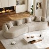 Moedrn Oversized Boneless Curved Sofa 68.5" / 106.5"/ 130.7" Sectional Sofa Couch Comfy Luxury Plush Chenille Floor Sofa Memory Foam Couches For Living Room, Apartment, Office, Guestroom