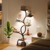 product-fancy-3b85c8d7-707f-4262-9e9d-54babe3e8435 1pc Bookshelf with LED Lights- 8 Tier 123cm Multi-functional Metal Display Shelf Corner for Books Magazines Photo Frames, Vases, 48.7" Vine-shaped Storage Shelf for Living Room, Study, Stairway, Bedroom, Good Choice for Gifts Home