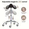product-fancy-3b8e8f72-fd4a-4ffc-9813-186d9583e533 Swivel Adjustable PU Leather Chair - Ergonomic Saddle Stool with Wheels | for Drafting, Office, Clinic, Beauty & Tattoo - Metal Frame, Polished Finish, Memory Foam