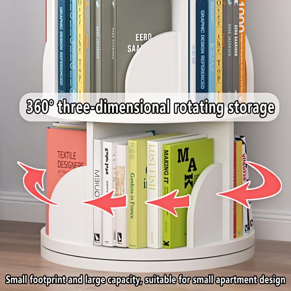 product-fancy-3b929b94-e4b3-4760-a7db-bf113eb92686 360° Rotating Wooden Book Tower, Spinning Bookshelf with 4/5 Tiers for Office, Living Room, And Room