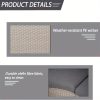 Outdoor Half Moon Patio Furniture 5pcs Curved Outdoor Sofa, All-Weather Outdoor Sectional Furniture Patio Conversation Sets with Round Tempered Glass Top Table with Cushion