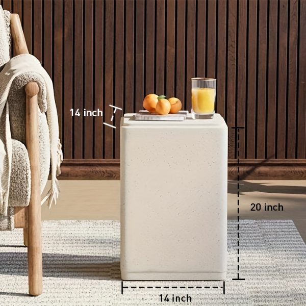 product-fancy-3bdafd72-d22c-4305-8b81-a79ecd556a7b 20" Outdoor Side Tables, Courtyard Circular Concrete Side Tables, Durable Small Dining Side Tables, Decorative Stools, Plant Racks, Suitable for Use In Gardens, Porches, Decks, Balconies, And Beaches