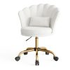product-fancy-3bec9c8f-6e70-4079-8539-57e70ff5f647 Girls' & Women' Luxury Velvet Tufted Vanity Chair with Wheels - Height Adjustable Upholstered Desk Chair Suitable for Bedroom, Living Room, Dressing Table, Soft Cushioning, No Assembly Required, Contemporary Petal for Home Office
