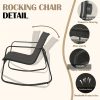 [Outdoor Textilene Set] 4pcs Patio Furniture Set, Outdoor Textilene Conversation Set with Rocking Chairs And Loveseat, with Coffee Table for Garden, Balcony, Poolside, Backyard Lightweight, Water-Resistant And Uv-Resistant - Patio Furniture Outdoor