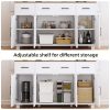 product-fancy-3c6d700f-b05b-4cb6-b83b-42fa71aa6afa 55" Modern Farmhouse Sideboard Buffet Cabinet with Storage, 3 Drawers & 4 Doors, Ideal for Kitchen And Dining Room, Kitchen Decor