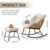 product-fancy-3cee1f97-1224-442b-a0ef-298b20b6b48f Outdoor Terrace with Footstool Rocking Chair, Oversized Papasan Chair with Cushion for Comfortable Reading, Suitable for Deck/Garden/Terrace/Camping, Outdoor Terrace Furniture. Beige