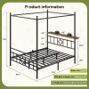 product-fancy-3d211876-f801-4322-ac59-8cbfbd369de2 Queen/full/twin Size Bed Frame with Storage Headboard, Detachable MetalPlatform Bed with Under-Bed Storage, Sturdy Bed Frame with Shelves, No Box Spring Needed White/black