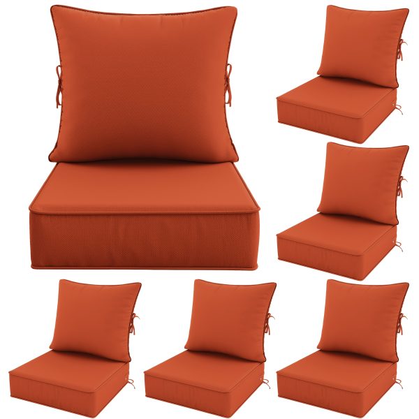 product-fancy-3d61b51d-777f-421a-8604-e1a29d8cec5a Outdoor Cushion Set of 1pc/2pcs/4pcs/6pcs - Thick 35D High-Density Foam Cushions Measuring 24*24*6.5 Inches, Featuring Quick Rebound, High Durability, And Easy Cleaning, Suitable for Outdoor Furniture Like Sofas And Patio Chairs