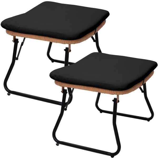 product-fancy-3d6f3335-69e5-4bbb-9c72-be831ad6f671 TAPPIO Outdoor Wicker Footrest Set Of 2, Patio Rattan Ottoman Foot Stool Comfortable Outdoor Furniture Footstool Perfect for Relaxation In Garden Or Balcony Stylish Design Versatile Use In Any Outdoor Space