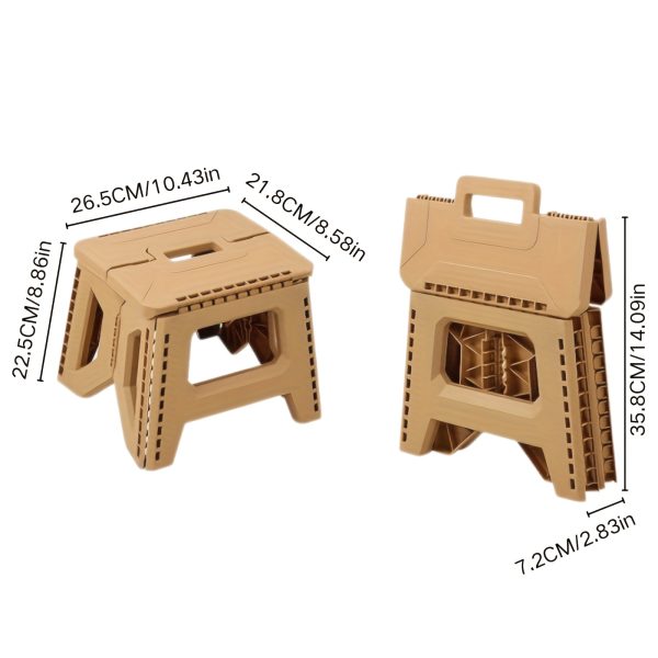 product-fancy-3dbcbb97-81d6-4688-a0dc-583d6668b6b8 Heavy-Duty Thickened Portable Folding Stool with Handle - 1 Pack Square Plastic Collapsible Stool for Indoor, Gatherings, Picnic, Fishing | Durable PP, Adult-Supporting up to 330lbs, No Electricity or Batteries Needed