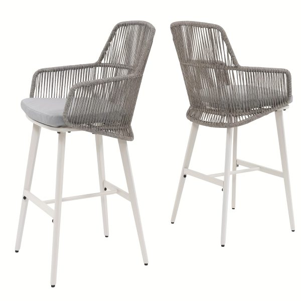 product-fancy-3deb43a2-0e9d-4d97-b1a2-1dfb3f6d85f1 Set of 2 Modern Metal Bar Stools for Outdoor Use, Ideal for Poolside, Garden, Or Deck
