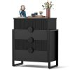 product-fancy-3e0d0f57-245a-4af9-b1b7-b4c3990a46ce Mozeat Lens Modern Fluted 4 Drawer Dresser, Dressers For Bedroom, Textured Wood Sticks Borders H Metal Legs For Bedroom, Living Room, Hallway