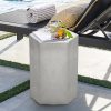 product-fancy-3e149832-7aef-499c-9c3c-07c46cd3c776 Concrete Outdoor End Table, 17'' Hemp Rope Side Table, Light Gray, Farmhouse Style, Modern Art Patio Side Table, Concrete Garden Stool