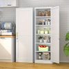 67" Tall Lockable Metal Storage Cabinet Narrow Stand-Alone Cabinet with Adjustable Shelves & Locking Door - Space-Saving Vertical Unit Suitable for Home Office, Pantry, Bathroom, Small Spaces