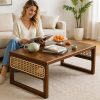 product-fancy-3e52f0d8-b140-43e6-9d74-ff065e8bfa36 Foldable Bamboo Picnic Table - Portable Patio/Garden Coffee Table, Suitable for Backyards, Patios, And Balconies. Lightweight, Low Camping Coffee Table. A Must-Have for Spring Easter Garden Parties. Compact Floor Table with No Installation Required