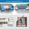 [All-Weather Wicker Set] Outdoor Patio Furniture Sets, All-Weather Wicker Patio Furniture Set with Multi-Functional Corner Sofa And Cushions, Coffee Table, Rattan Outdoor Sectional Conversation Sofa Set for Porch, Balcony, Backyard, Garden