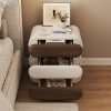 product-fancy-3e8a97ae-14ec-4bff-a63c-f9bcc53a19c8 Premium Mid-Century Wood Nightstand, 3-Tier End Table with Storage Drawers & Curved Profile Design, Elegant Bedside Table for Bedroom Or Living Room, White Brown, No Assembly Required High-Quality Craftsmanship, Christmas