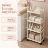 product-fancy-3e8cbb6c-ceba-4643-ad7b-708fb4359056 4-Tier Household Portable Floor Standing Nursing Cart with Handles, Storage Cart, Adjustable Multi-Level Changing Stand for Diapers, Bottles, And More