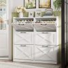 product-fancy-3ea67ea0-8e3c-427a-b825-d1984f1579aa Washed Gray Shoe Storage Cabinet with 6 Flip Drawers | Narrow Freestanding Shoe Cabinet and Shoe Storage Organizer with Metal Handles for Entryway, Large Shoe Rack Organizer, Modern Farmhouse Style, Ideal for Shoe Racks, Made of Particle Board