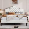 product-fancy-3f48a5eb-2103-451d-aaed-09e6ba1ebe2e HOOMIC Full/Queen/King Size Bed Frame with Adjustable Velvet Tiara Headboard, Upholstered Diamond Button Tufted Platform Bed, Wooden Slats Support, No Box Spring Needed, Easy Assembly, Black