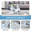 product-fancy-3f4f7f73-fa8f-419e-920f-7c5b6825ddf2 Modern Round Glass Coffee Table 33.4", Clear Tempered Glass Top with White Patterned MDF Legs, Stable Load Bearing 130 Lbs, Unique Contemporary Center Table for Living Room, Dining Room, Apartment, Easy Assembly In 10-15 Minutes.
