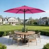 [Heavy Duty Patio Umbrella] 9ft Outdoor Umbrella, Heavy Duty Patio Umbrella with Crank, 6 Sturdy Ribs, UV Block for Market, Pool, Backyard, Garden (Base Sold Separately)