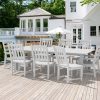 HDPE Plastic Wood Patio Table and Chair Set, Outdoor Garden Leisure Table and Chairs, Durable and Easy to Clean
