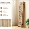 product-fancy-3fcdc453-e6c9-44c9-a789-67477ce5f9c9 3/6 Panel Boho Folding Room Divider - Carved Wood Privacy Screen, Adjustable Indoor/Outdoor Farmhouse Partition with Lightweight HDF Board & Wood Veneer Panels, Portable Room Divider for Home, Office, Garden, Patio Suitable for Privacy Screening
