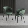 product-fancy-40144d85-86e0-4ba8-90d8-1efcb64e3af2 Modern Dining Chairs Set (2pcs), Faux Leather Upholstered Kitchen Chairs, Curved Back, Metal Legs, Mid Century Style, Suitable for Dining Room And Kitchen