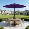 [Heavy Duty Patio Umbrella] 9ft Outdoor Umbrella, Heavy Duty Patio Umbrella with Crank, 6 Sturdy Ribs, UV Block for Market, Pool, Backyard, Garden (Base Sold Separately)