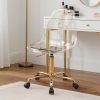 product-fancy-40255a22-a30d-485f-9531-ca8ac1d72954 Transparent Acrylic Office Chair, Contemporary Acrylic Chairs for Home Use with Wheels, Armless Swivel Vanity Rolling Chair Suitable for Office And Home