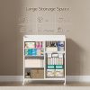 product-fancy-40318b76-1163-44f2-a8dc-4e44416995bf Baby Changing Dresser, 4-Drawer Baby Dresser with Changing Table Top, Diaper Changing Station & Pad, 2 Open Storage Shelves, Mobile Nursery Organizer, White