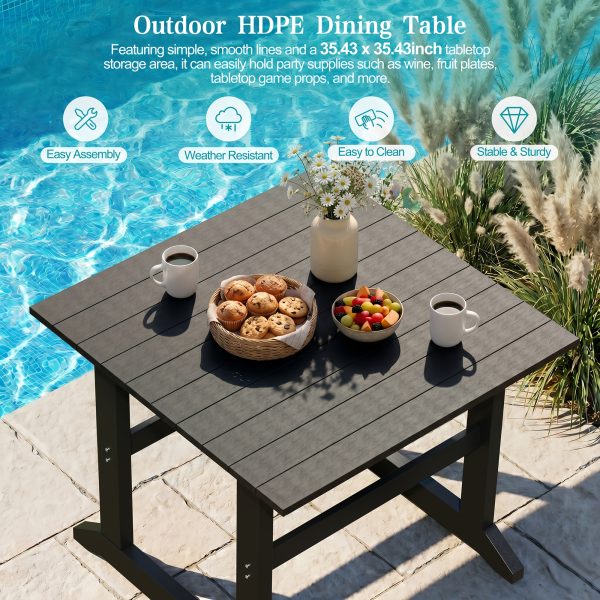 5- And 7pcs Patio Dining Set, Outdoor Table And Chairs, All Weather Furniture with Umbrella Hole for Backyard Garden Deck Lawn Pool