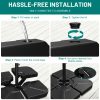 [Sturdy Umbrella Stand] Sturdy 4-Part Cantilever Umbrella Stand - 290Lbs Square Base That Can Be Filled with Sand Or Water, Ideal for Offset Patio Umbrellas, Suitable for Gardens, Pools, Decks, And Backyards