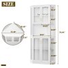 product-fancy-4089a974-880c-4ea3-b7f3-f0bfa43f324c 65" Tall Corner Wine Bar Cabinet with LED Lights, 4-Tier Liquor Storage Cabinet with Glass Door, Space Saving Organizer for Living Room & Kitchen (Black/White)