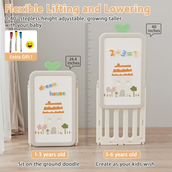 product-fancy-409faad5-6b17-4b18-ad3c-8e2cda2337dd A Versatile Storage Solution for Featuring 10 Detachable Bins And a 3-Tier Bookshelf, Serving As a Multifunctional Organizer with a Drawing Board, Perfect for a Bedroom, Playroom, Or Living Area