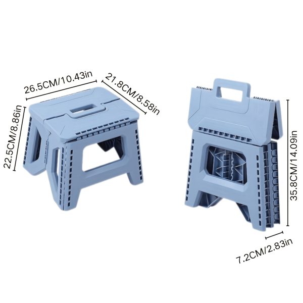 product-fancy-40a6a75f-76dd-4f87-8992-cd830c35892e Heavy-Duty Thickened Portable Folding Stool with Handle - 1 Pack Square Plastic Collapsible Stool for Indoor, Gatherings, Picnic, Fishing | Durable PP, Adult-Supporting up to 330lbs, No Electricity or Batteries Needed